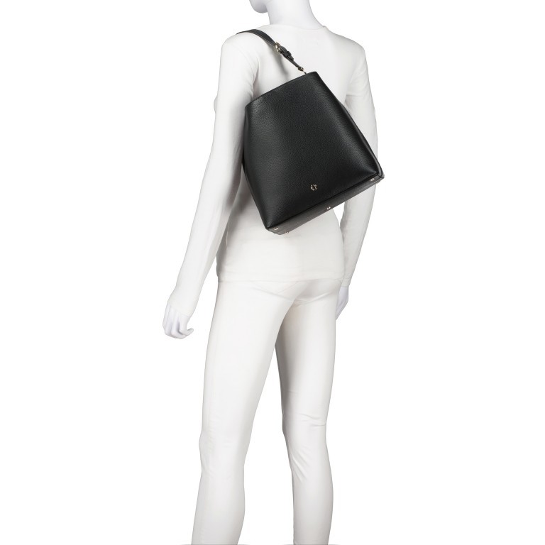 Beuteltasche Delia M Black, Farbe: schwarz, Marke: AIGNER, EAN: 4055539578267, Abmessungen in cm: 27x25.5x13, Bild 4 von 7