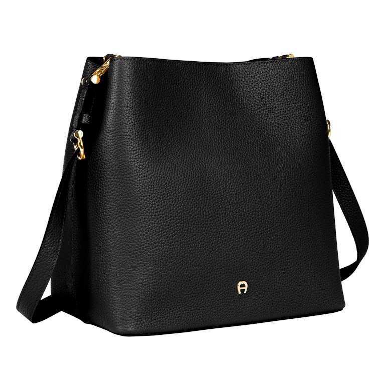 Beuteltasche Delia M Black, Farbe: schwarz, Marke: AIGNER, EAN: 4055539578267, Abmessungen in cm: 27x25.5x13, Bild 2 von 7