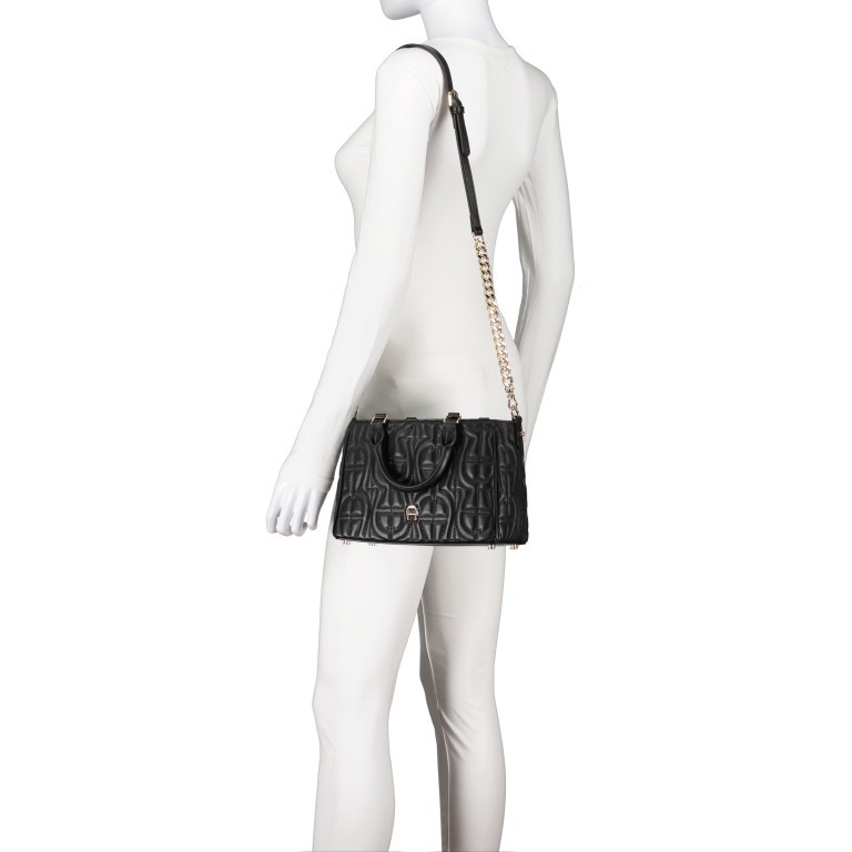 Handtasche Diadora M Black, Farbe: schwarz, Marke: AIGNER, EAN: 4055539585296, Abmessungen in cm: 23x16x10, Bild 4 von 6