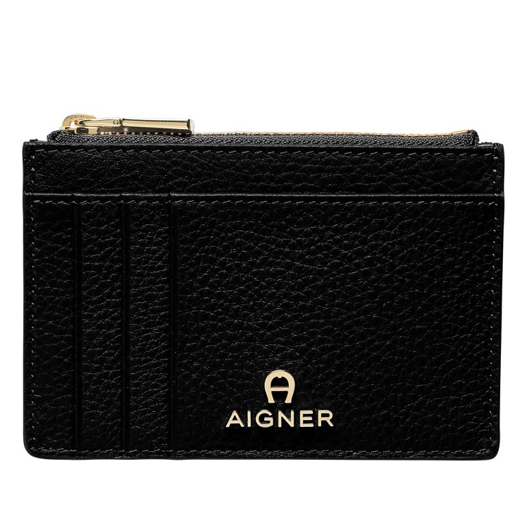 Karten-/Ausweisetui Selena Black, Farbe: schwarz, Marke: AIGNER, EAN: 4055539549427, Abmessungen in cm: 12x8x1, Bild 1 von 2