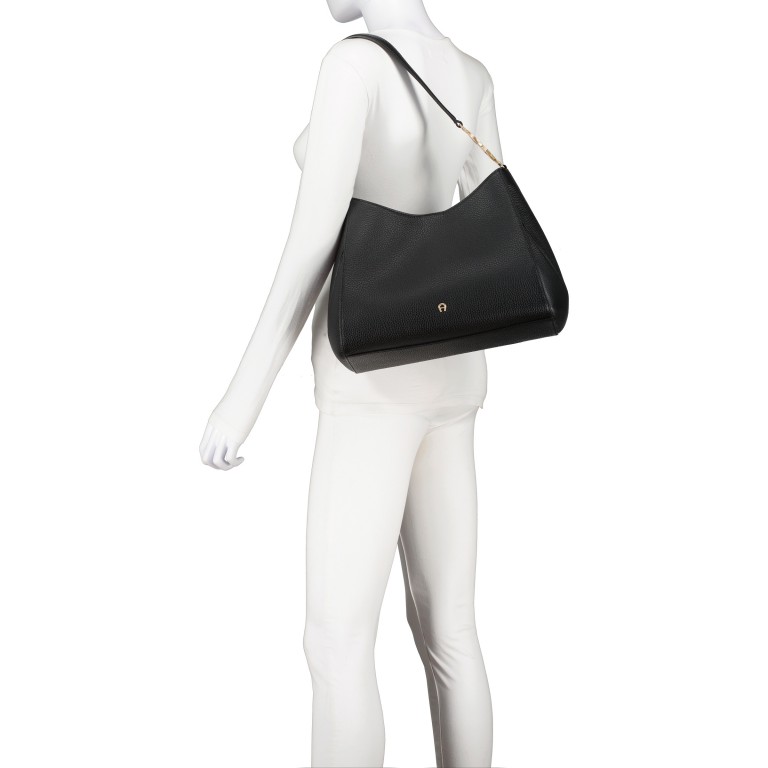 Beuteltasche Jerzy M Black, Farbe: schwarz, Marke: AIGNER, EAN: 4055539578458, Abmessungen in cm: 35x22x15, Bild 3 von 4