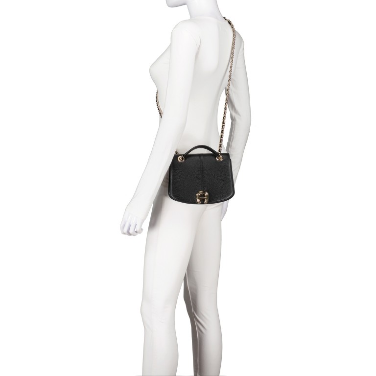 Umhängetasche Marcella XS Black, Farbe: schwarz, Marke: AIGNER, EAN: 4055539575723, Abmessungen in cm: 20x16x7, Bild 6 von 7