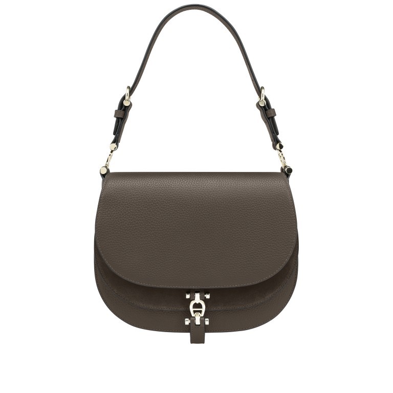 Satteltasche Delia Suede Coal Brown, Farbe: braun, Marke: AIGNER, EAN: 4055539575990, Abmessungen in cm: 25x22x4, Bild 1 von 3