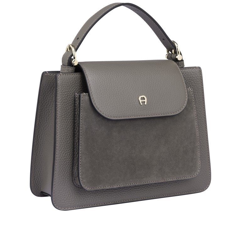 Handtasche Delia Suede S Coal Brown, Farbe: braun, Marke: AIGNER, EAN: 4055539576164, Abmessungen in cm: 23x20x8, Bild 2 von 3