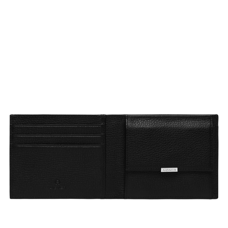 Geldbörse Theo mit herausnehmbaren Cardcase Black, Farbe: schwarz, Marke: AIGNER, EAN: 4055539580543, Abmessungen in cm: 11x8.5x2, Bild 4 von 4