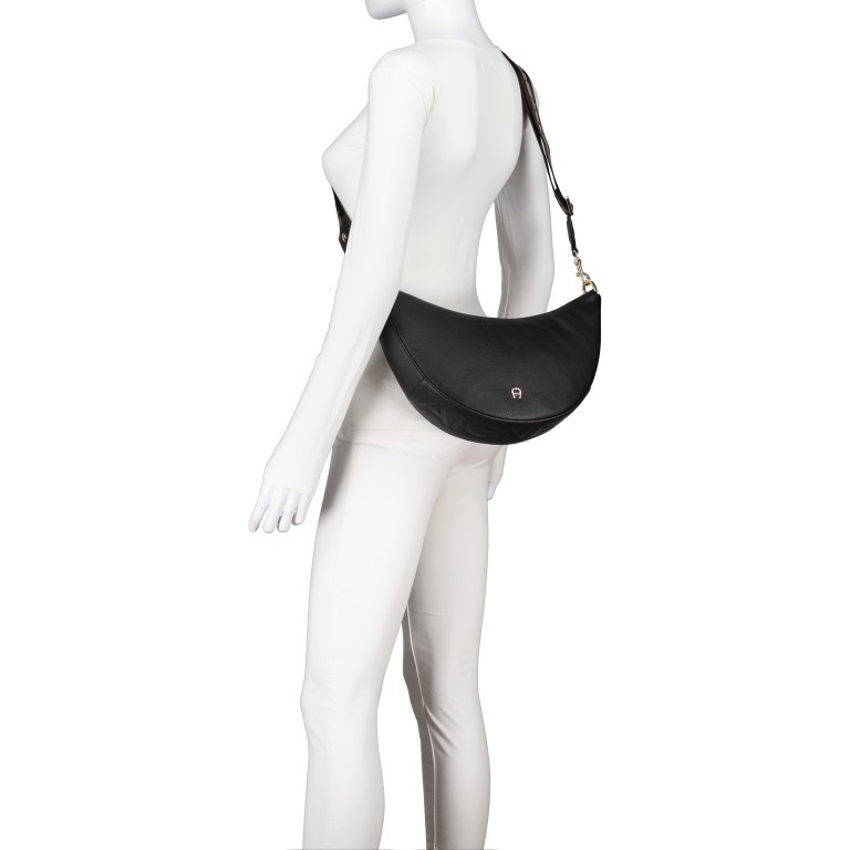 Beuteltasche Zita M Black Coloured, Farbe: schwarz, Marke: AIGNER, EAN: 4055539575525, Abmessungen in cm: 35x23x7.5, Bild 4 von 5