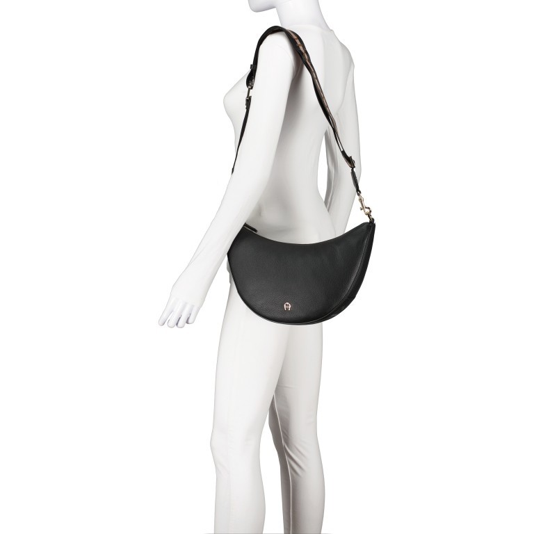Beuteltasche Zita M Black Coloured, Farbe: schwarz, Marke: AIGNER, EAN: 4055539575525, Abmessungen in cm: 35x23x7.5, Bild 3 von 5
