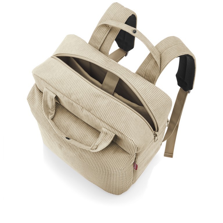 Rucksack Allday Backpack M Cord Sand, Farbe: beige, Marke: Reisenthel, EAN: 4012013739552, Abmessungen in cm: 30x39x13, Bild 3 von 3