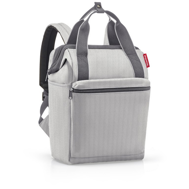 Rucksack Allrounder R Herringbone Grey, Farbe: grau, Marke: Reisenthel, EAN: 4012013738869, Abmessungen in cm: 31x39x17, Bild 2 von 5