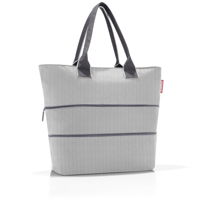 Shopper E1 erweiterbar Herringbone Grey, Farbe: grau, Marke: Reisenthel, EAN: 4012013739095, Abmessungen in cm: 50x26.5x15.5, Bild 2 von 3