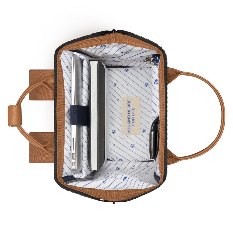 Rucksack Adventurer Medium Turin mit zwei auswechselbaren Vortaschen Camel, Farbe: cognac, Marke: Cabaia, EAN: 3701328319665, Abmessungen in cm: 27x41x16, Bild 8 von 10