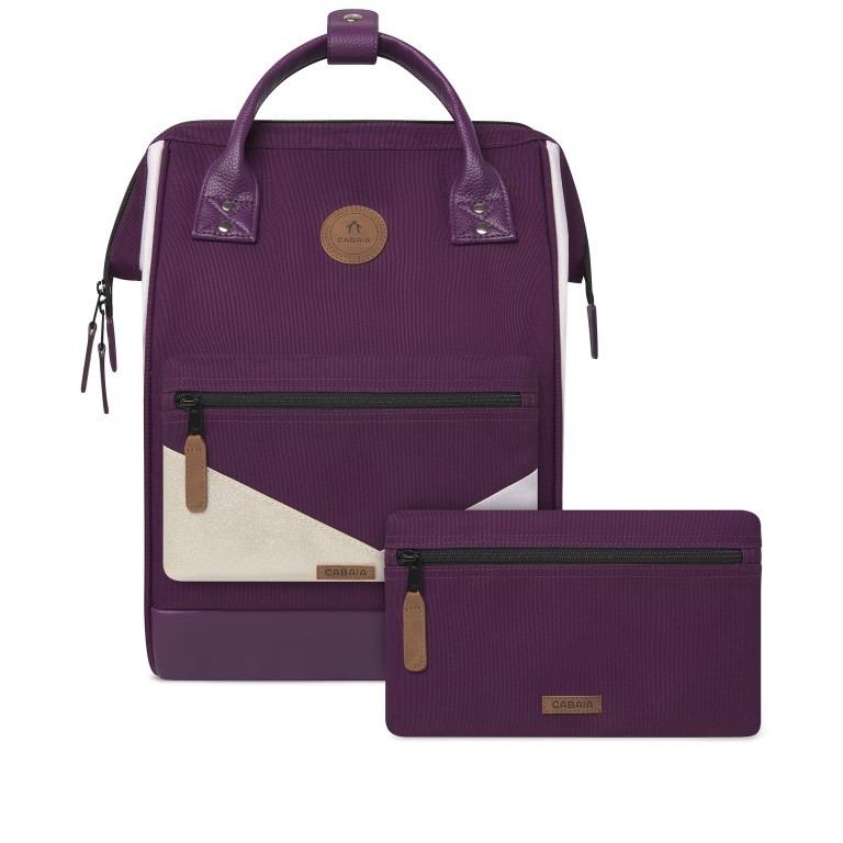 Rucksack Adventurer Medium Kingston mit zwei auswechselbaren Vortaschen Lila, Farbe: flieder/lila, Marke: Cabaia, EAN: 3701328393061, Abmessungen in cm: 27x41x16, Bild 1 von 10