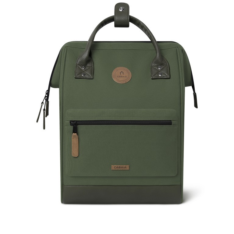 Rucksack Adventurer Medium Seoul mit zwei auswechselbaren Vortaschen Grün, Farbe: grün/oliv, Marke: Cabaia, EAN: 3701328303527, Abmessungen in cm: 27x41x16, Bild 3 von 10