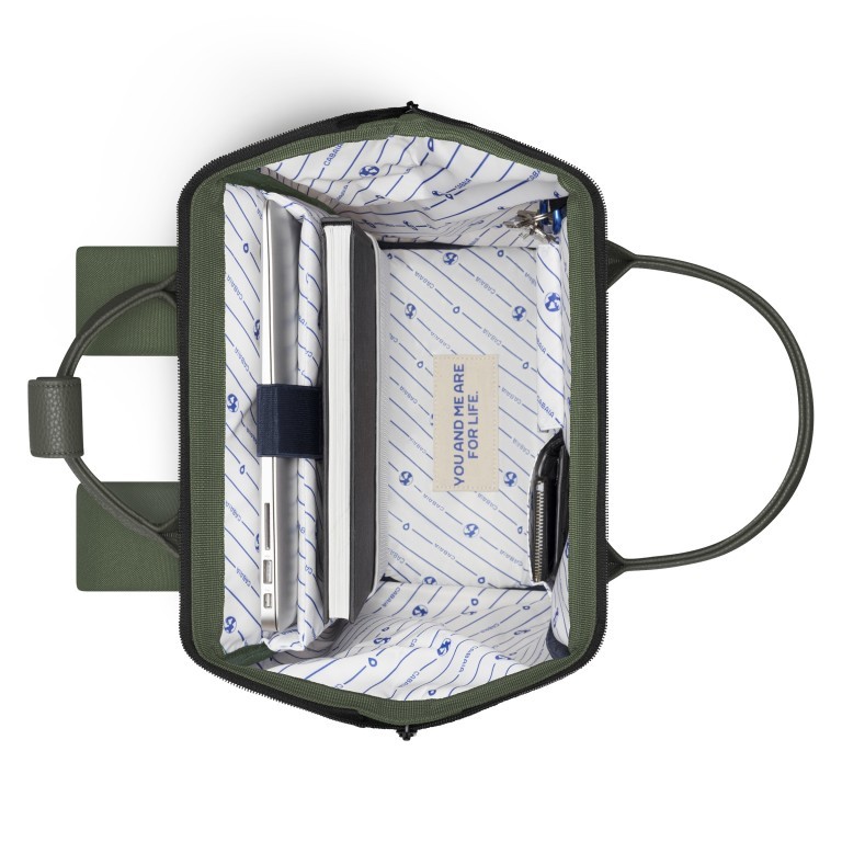 Rucksack Adventurer Medium Seoul mit zwei auswechselbaren Vortaschen Grün, Farbe: grün/oliv, Marke: Cabaia, EAN: 3701328303527, Abmessungen in cm: 27x41x16, Bild 8 von 10