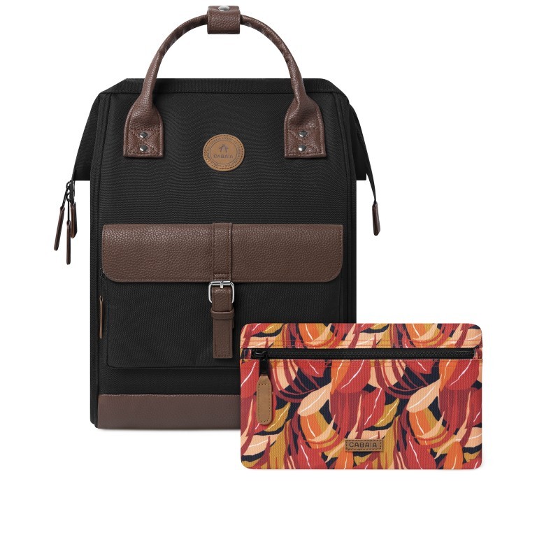 Rucksack Adventurer Medium Managuga mit zwei auswechselbaren Vortaschen Schwarz, Farbe: schwarz, Marke: Cabaia, EAN: 3701328390725, Abmessungen in cm: 27x41x16, Bild 1 von 10