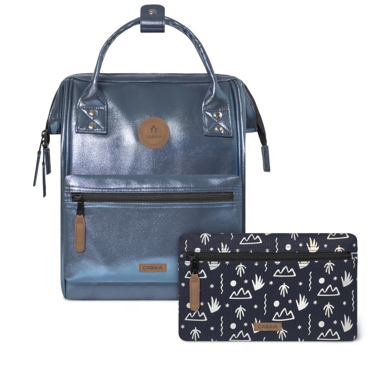 Rucksack Adventurer Small Larissa mit zwei auswechselbaren Vortaschen Blau, Farbe: blau/petrol, Marke: Cabaia, EAN: 3701328399056, Abmessungen in cm: 23x32x13, Bild 1 von 10