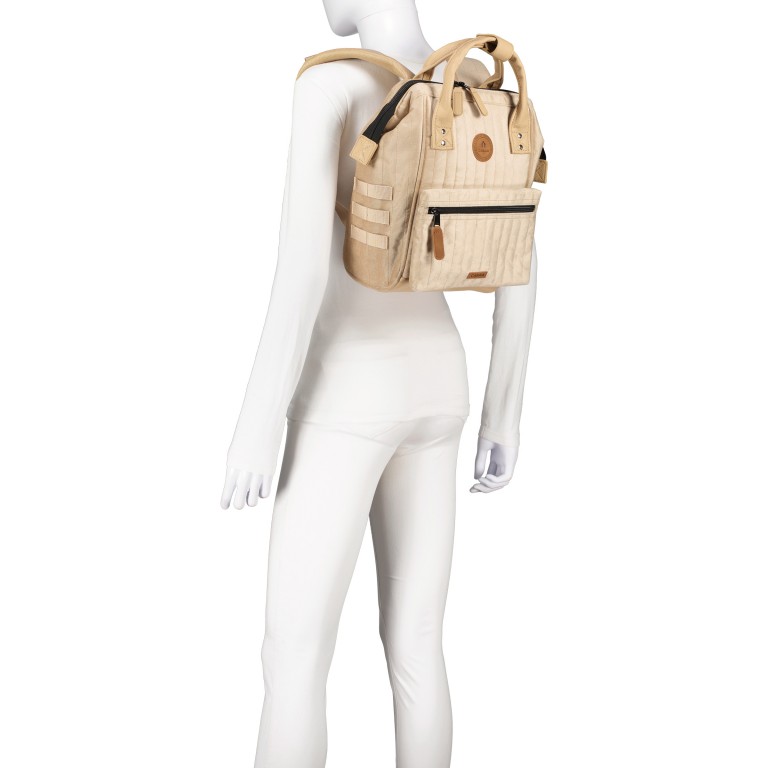 Rucksack Adventurer Small Guadalajara mit zwei auswechselbaren Vortaschen Beige, Farbe: beige, Marke: Cabaia, EAN: 3701328398561, Abmessungen in cm: 23x32x13, Bild 8 von 12