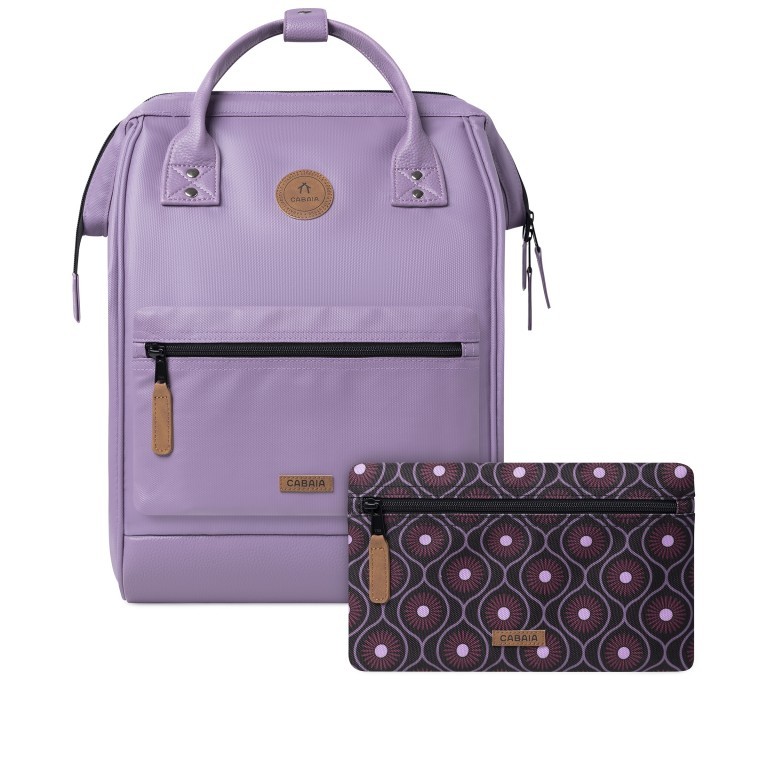 Rucksack Adventurer Medium Parme mit zwei auswechselbaren Vortaschen Lavendel, Farbe: flieder/lila, Marke: Cabaia, EAN: 3701328376415, Abmessungen in cm: 27x41x16, Bild 1 von 14