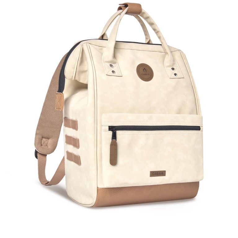 Rucksack Adventurer Medium Andenne mit zwei auswechselbaren Vortaschen Beige, Farbe: beige, Marke: Cabaia, EAN: 3701328398073, Abmessungen in cm: 27x41x16, Bild 4 von 10