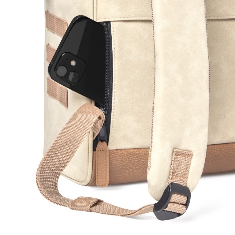 Rucksack Adventurer Medium Andenne mit zwei auswechselbaren Vortaschen Beige, Farbe: beige, Marke: Cabaia, EAN: 3701328398073, Abmessungen in cm: 27x41x16, Bild 10 von 10