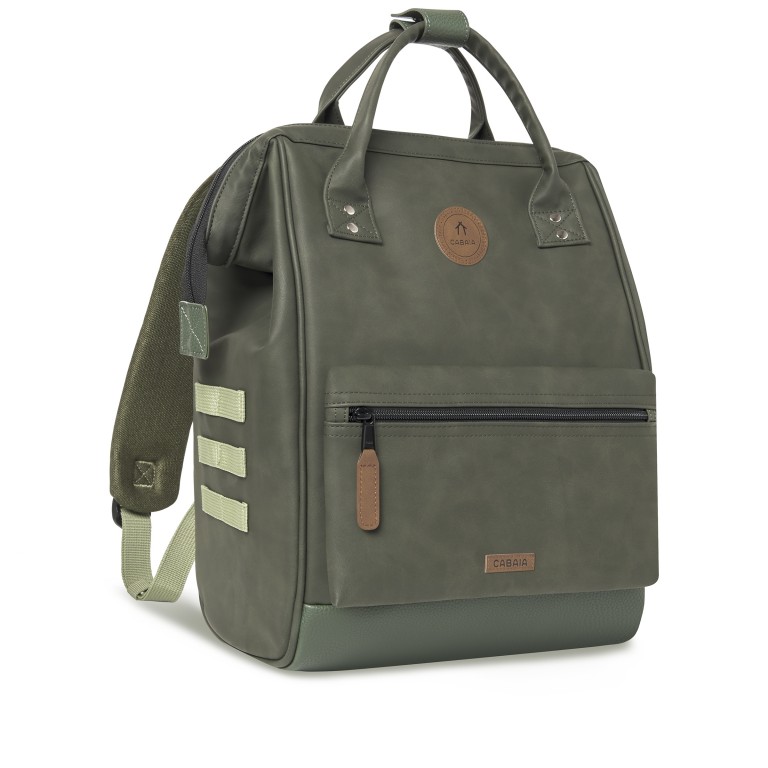 Rucksack Adventurer Medium Busan mit zwei auswechselbaren Vortaschen Dunkelgrün, Farbe: grün/oliv, Marke: Cabaia, EAN: 3701328303329, Abmessungen in cm: 27x41x16, Bild 4 von 10