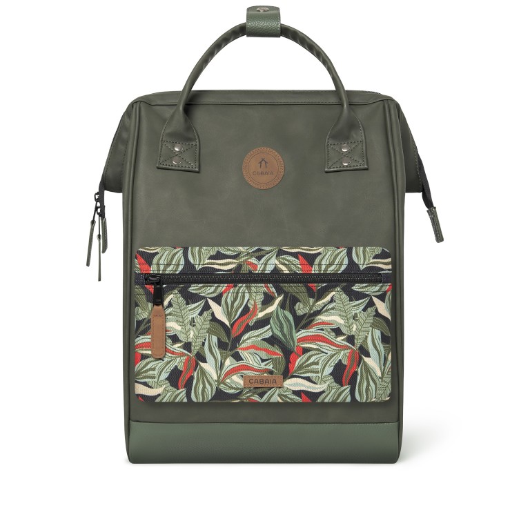 Rucksack Adventurer Medium Busan mit zwei auswechselbaren Vortaschen Dunkelgrün, Farbe: grün/oliv, Marke: Cabaia, EAN: 3701328303329, Abmessungen in cm: 27x41x16, Bild 2 von 10