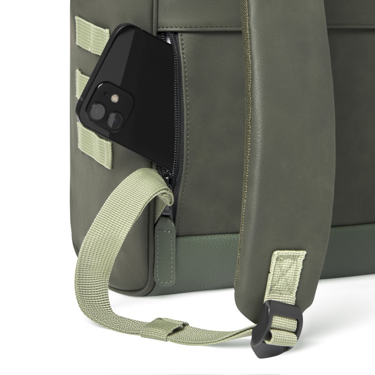 Rucksack Adventurer Medium Busan mit zwei auswechselbaren Vortaschen Dunkelgrün, Farbe: grün/oliv, Marke: Cabaia, EAN: 3701328303329, Abmessungen in cm: 27x41x16, Bild 10 von 10