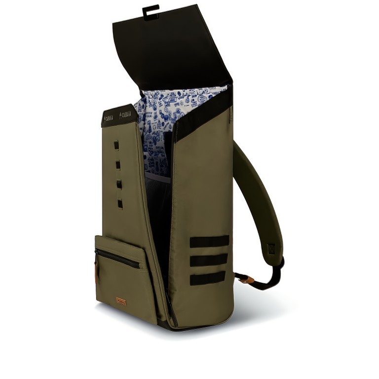 Rucksack City Medium Deva mit zwei auswechselbaren Vortaschen Grün, Farbe: grün/oliv, Marke: Cabaia, EAN: 3701328377931, Abmessungen in cm: 27x43x16, Bild 8 von 8