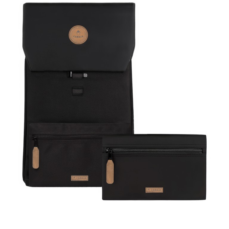Rucksack City Medium Erevan mit zwei auswechselbaren Vortaschen Schwarz, Farbe: schwarz, Marke: Cabaia, EAN: 3701328372554, Abmessungen in cm: 27x43x16, Bild 1 von 8