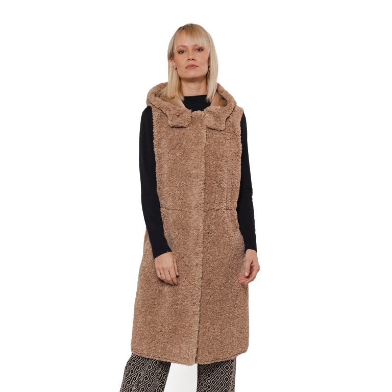 Teddyfell-Weste Ginny mit Wendefunktion Größe 40 Sand, Farbe: beige, Marke: Rino & Pelle, EAN: 8720529377934, Bild 1 von 3