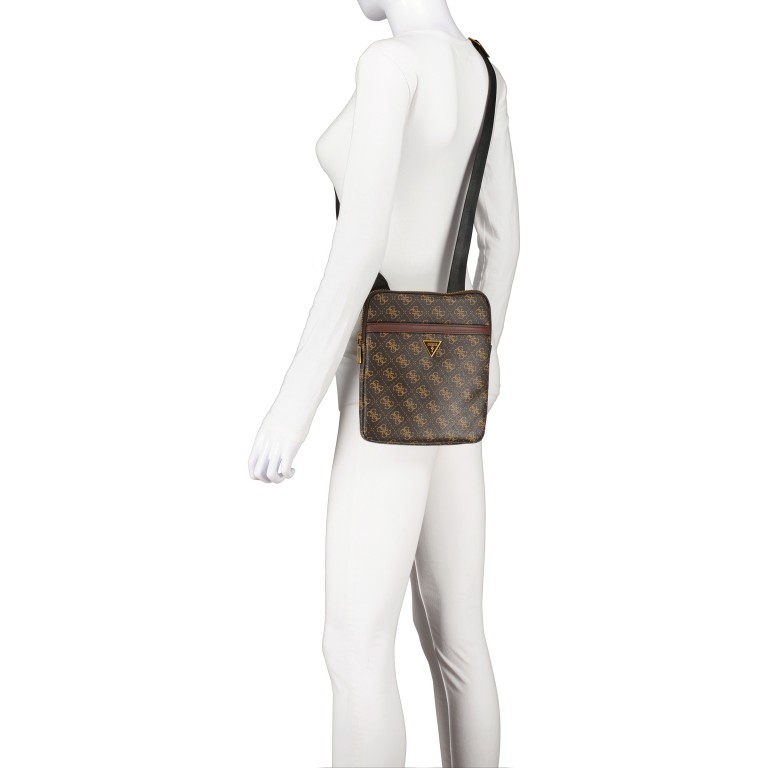 Umhängetasche Milano mit Tabletfach Brown Ochre, Farbe: braun, Marke: Guess, EAN: 7626101550423, Abmessungen in cm: 20x23x3, Bild 4 von 7