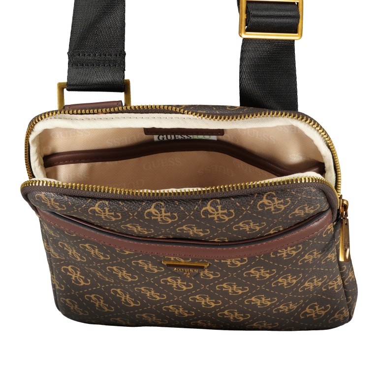 Umhängetasche Milano mit Tabletfach Brown Ochre, Farbe: braun, Marke: Guess, EAN: 7626101550423, Abmessungen in cm: 20x23x3, Bild 5 von 7