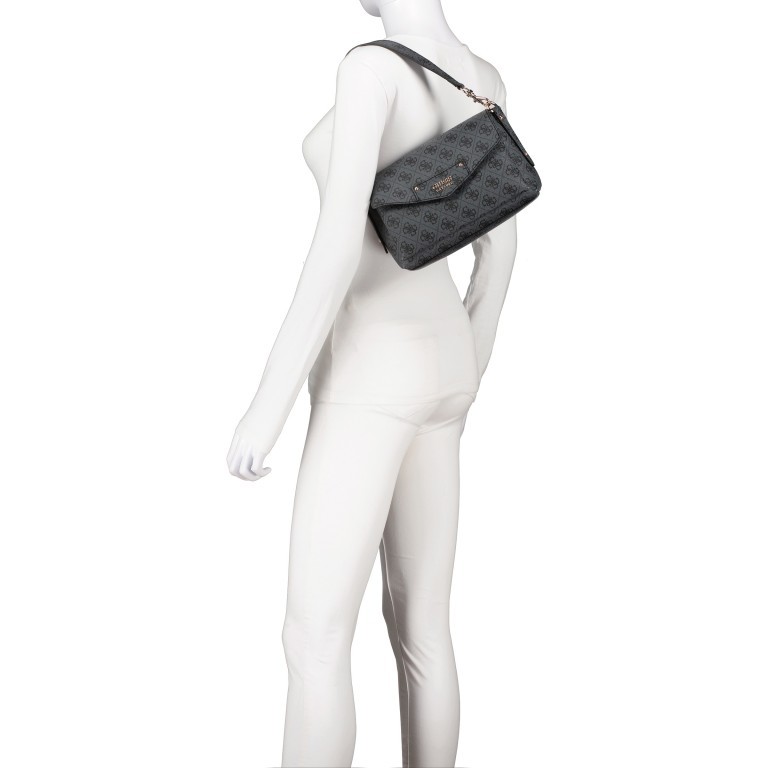 Umhängetasche Eco Brenton 4G-Logo Coal, Farbe: anthrazit, Marke: Guess, EAN: 0190231688211, Abmessungen in cm: 23.5x16x11, Bild 5 von 8