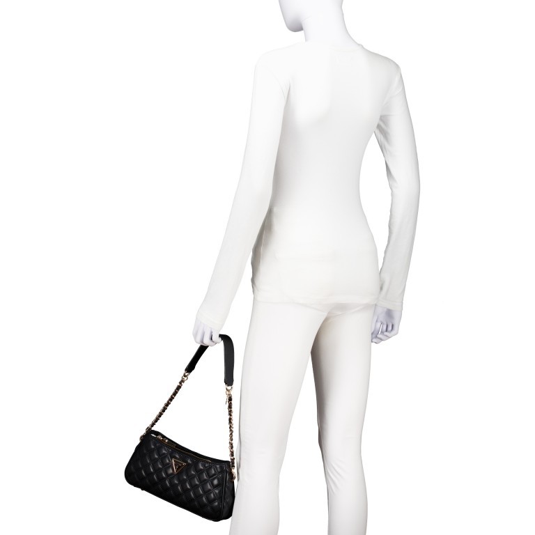 Umhängetasche Giully Black, Farbe: schwarz, Marke: Guess, EAN: 0190231904908, Abmessungen in cm: 28.5x14x5.5, Bild 4 von 6