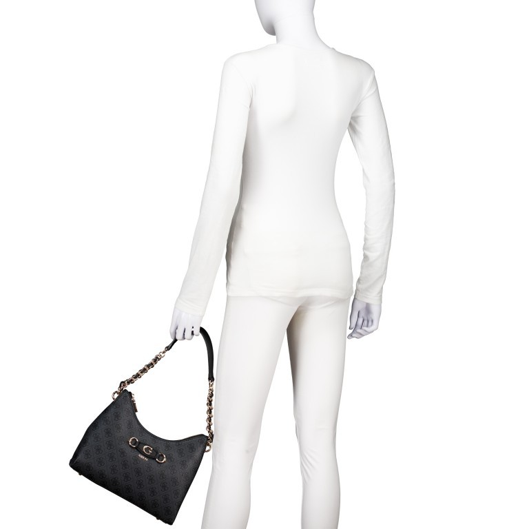 Beuteltasche Izzy Coal Logo, Farbe: anthrazit, Marke: Guess, EAN: 0190231910220, Abmessungen in cm: 28x22.5x9.5, Bild 4 von 6
