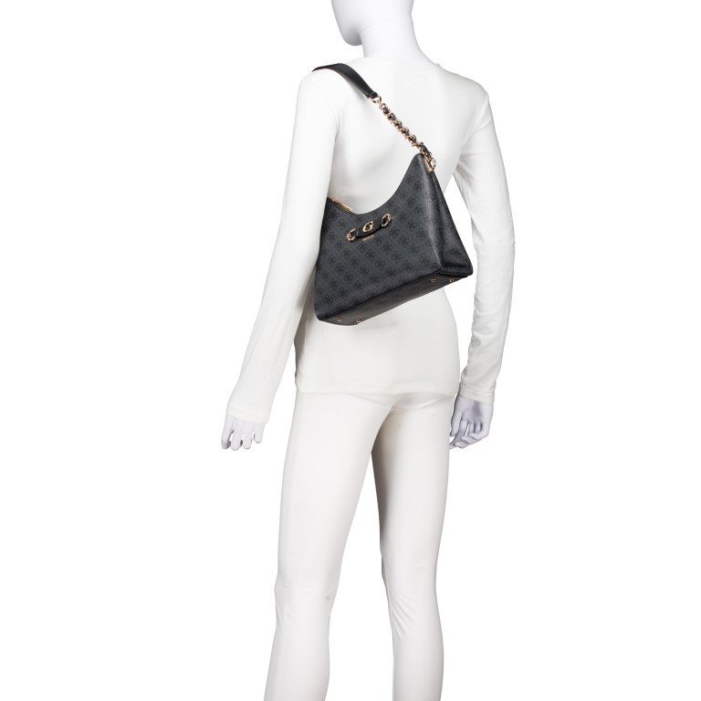 Beuteltasche Izzy Coal Logo, Farbe: anthrazit, Marke: Guess, EAN: 0190231910220, Abmessungen in cm: 28x22.5x9.5, Bild 5 von 6