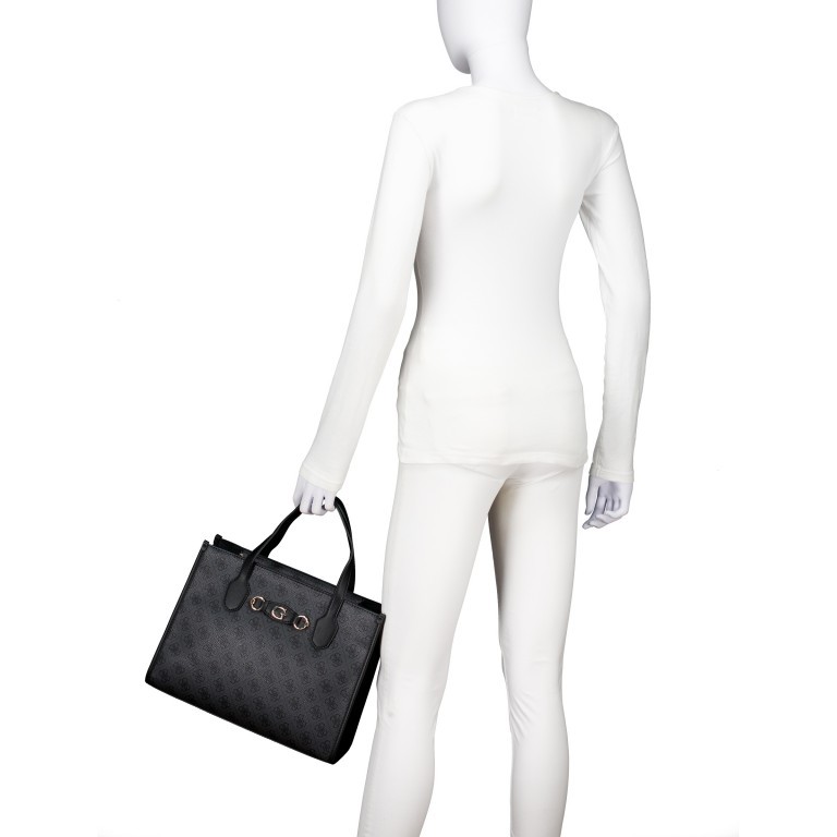 Handtasche Izzy Coal Logo, Farbe: anthrazit, Marke: Guess, EAN: 0190231910268, Abmessungen in cm: 33.5x26.5x13, Bild 4 von 7