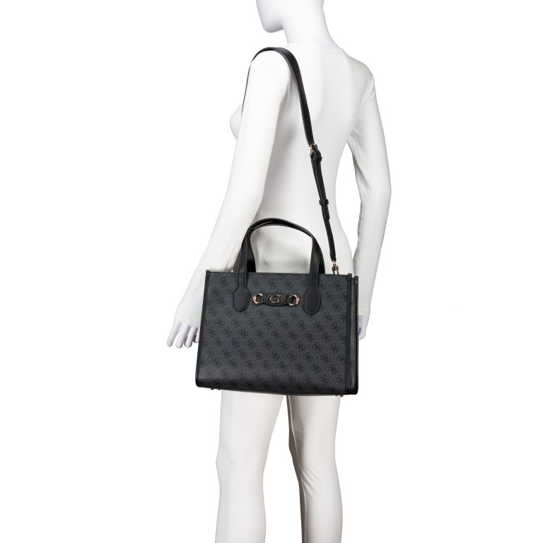 Handtasche Izzy Coal Logo, Farbe: anthrazit, Marke: Guess, EAN: 0190231910268, Abmessungen in cm: 33.5x26.5x13, Bild 5 von 7