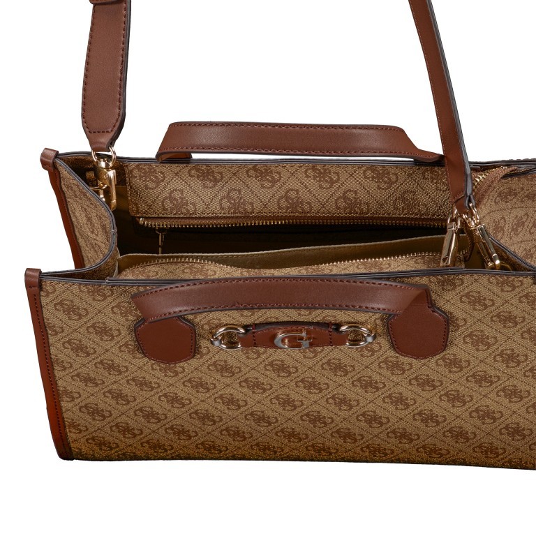 Handtasche Izzy Latte Logo Brown, Farbe: cognac, Marke: Guess, EAN: 0190231910275, Abmessungen in cm: 33.5x26.5x13, Bild 7 von 7