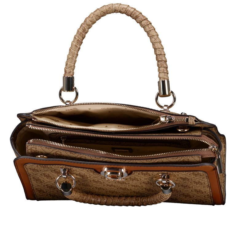 Handtasche Orlina Satchel Latte Logo Brown, Farbe: cognac, Marke: Guess, EAN: 0190231912712, Abmessungen in cm: 29.2x21x10, Bild 7 von 7