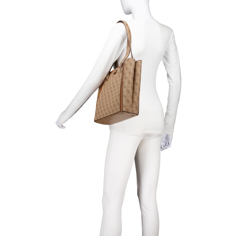 Shopper Orlina Latte Logo Brown, Farbe: cognac, Marke: Guess, EAN: 0190231912835, Abmessungen in cm: 33.5x26.5x9, Bild 4 von 5