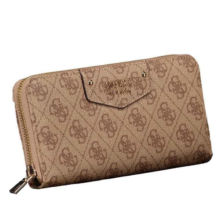 Geldbörse Eco Brenton 4G-Logo mit Griffschlaufe Latte, Farbe: cognac, Marke: Guess, EAN: 0190231910541, Abmessungen in cm: 20.5x10x2.5, Bild 2 von 5