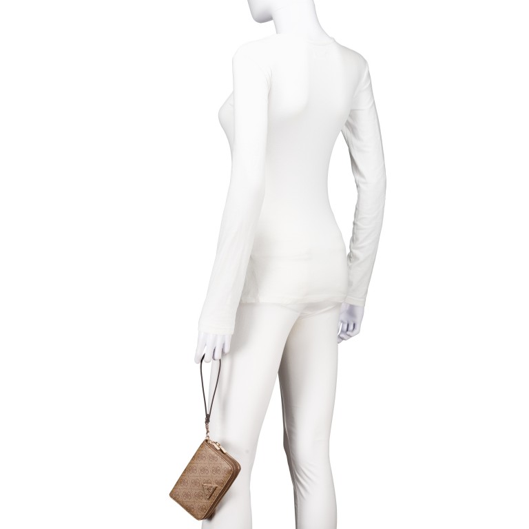 Geldbörse Laurel 4G-Logo Latte, Farbe: cognac, Marke: Guess, EAN: 0190231899143, Abmessungen in cm: 15x10x3.5, Bild 4 von 6