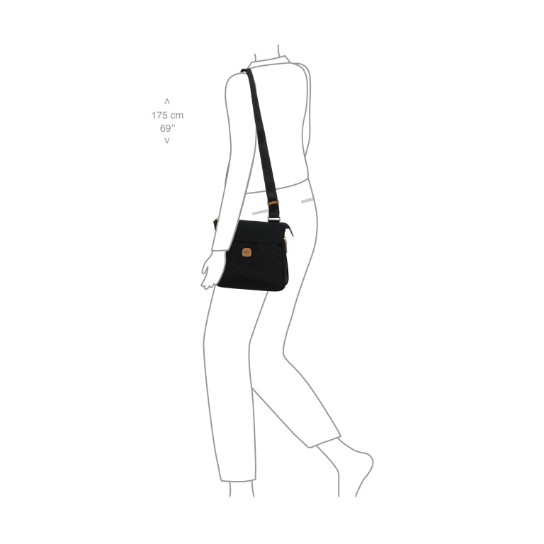 Umhängetasche X-BAG & X-Travel Black, Farbe: schwarz, Marke: Brics, EAN: 8016623918464, Abmessungen in cm: 26.5x23.5x1.5, Bild 5 von 7