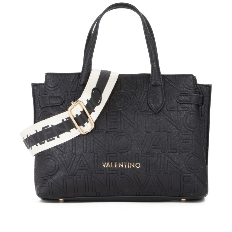Handtasche Pansy mit zwei Schulterriemen Nero, Farbe: schwarz, Marke: Valentino Bags, EAN: 8054942607430, Abmessungen in cm: 29.5x21.5x14.5, Bild 2 von 9