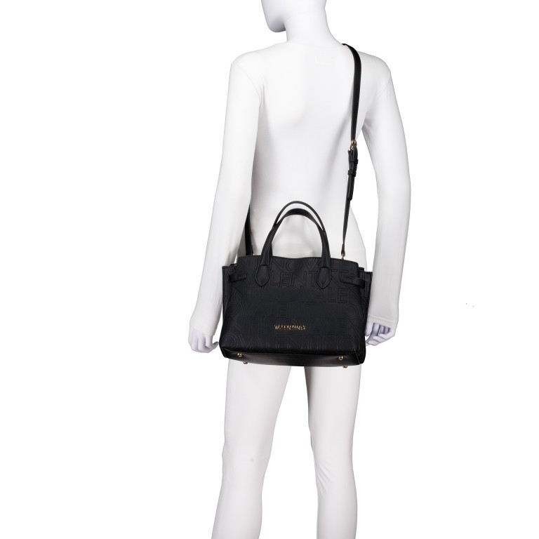 Handtasche Pansy mit zwei Schulterriemen Nero, Farbe: schwarz, Marke: Valentino Bags, EAN: 8054942607430, Abmessungen in cm: 29.5x21.5x14.5, Bild 7 von 9
