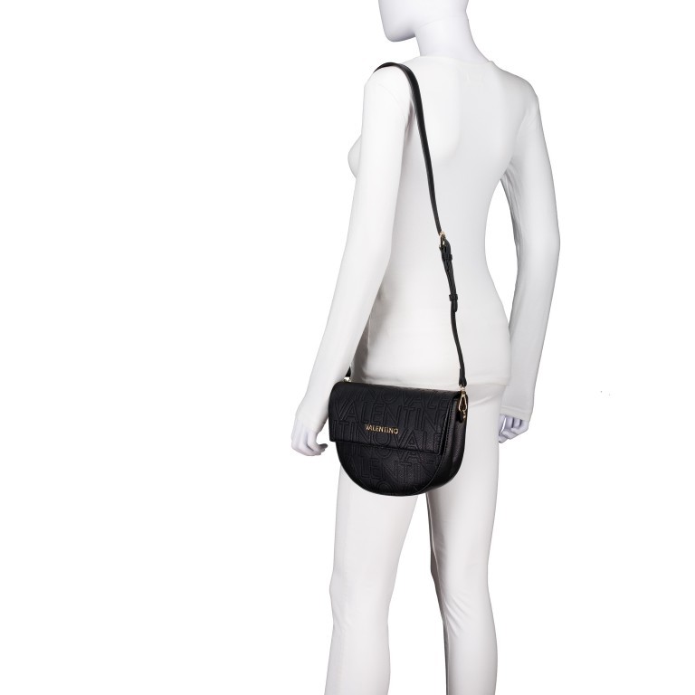 Satteltasche Pansy mit zwei Schulterriemen Nero, Farbe: schwarz, Marke: Valentino Bags, EAN: 8054942607485, Abmessungen in cm: 24.5x18x7.5, Bild 5 von 8