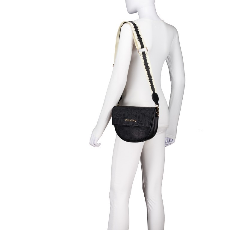 Satteltasche Pansy mit zwei Schulterriemen Nero, Farbe: schwarz, Marke: Valentino Bags, EAN: 8054942607485, Abmessungen in cm: 24.5x18x7.5, Bild 7 von 8