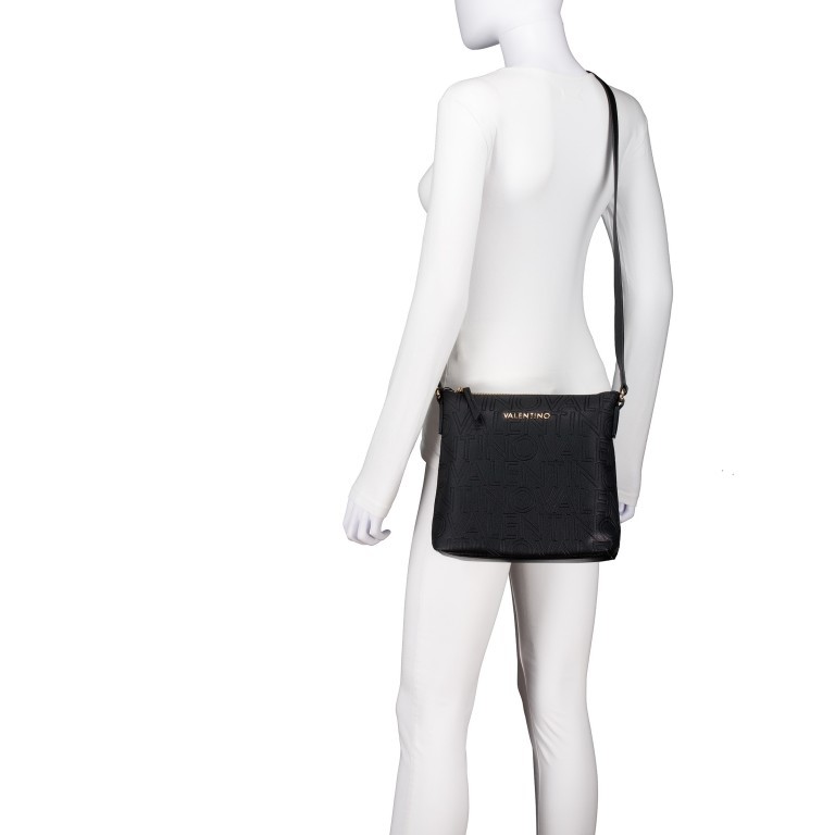Umhängetasche Pansy mit zwei Schulterriemen Nero, Farbe: schwarz, Marke: Valentino Bags, EAN: 8054942607737, Abmessungen in cm: 25x23.5x8, Bild 6 von 7