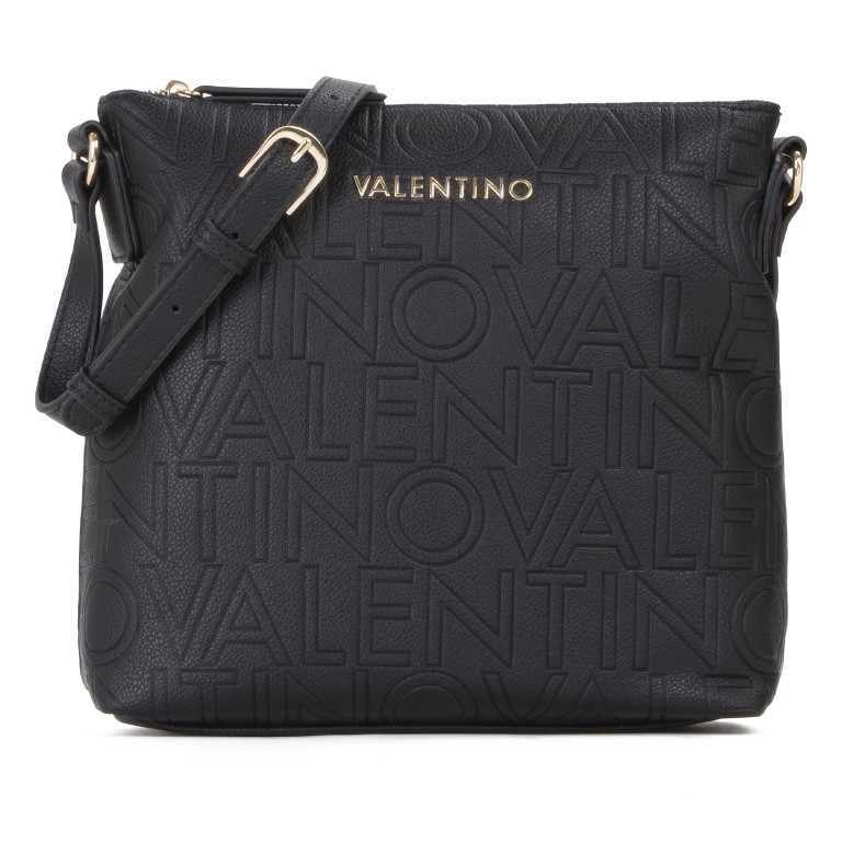 Umhängetasche Pansy mit zwei Schulterriemen Nero, Farbe: schwarz, Marke: Valentino Bags, EAN: 8054942607737, Abmessungen in cm: 25x23.5x8, Bild 1 von 7